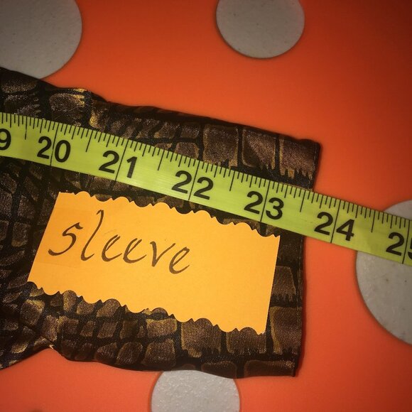 Tess Ladies' LS Blouse Snakeskin Print Brown Copper Black Size 6 - Picture 10 of 11